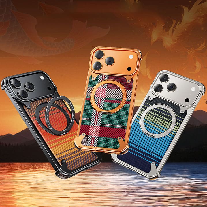 ChubbyArmor Continental - Leather Magnetic Case with 360° Rotating Stand for iPhone 17