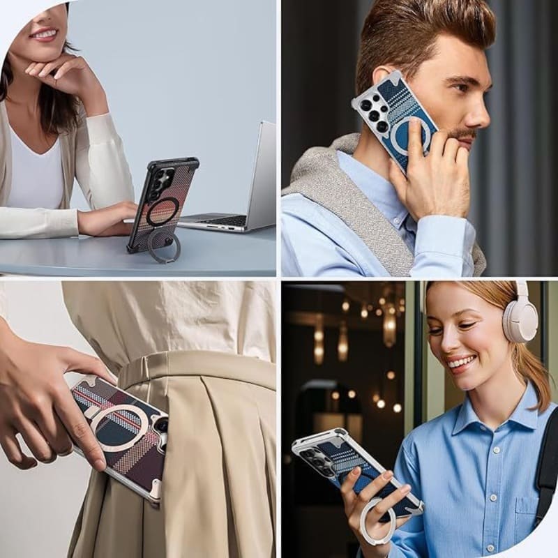 ChubbyArmor Continental - Leather Magnetic Case with 360° Rotating Stand for iPhone 17