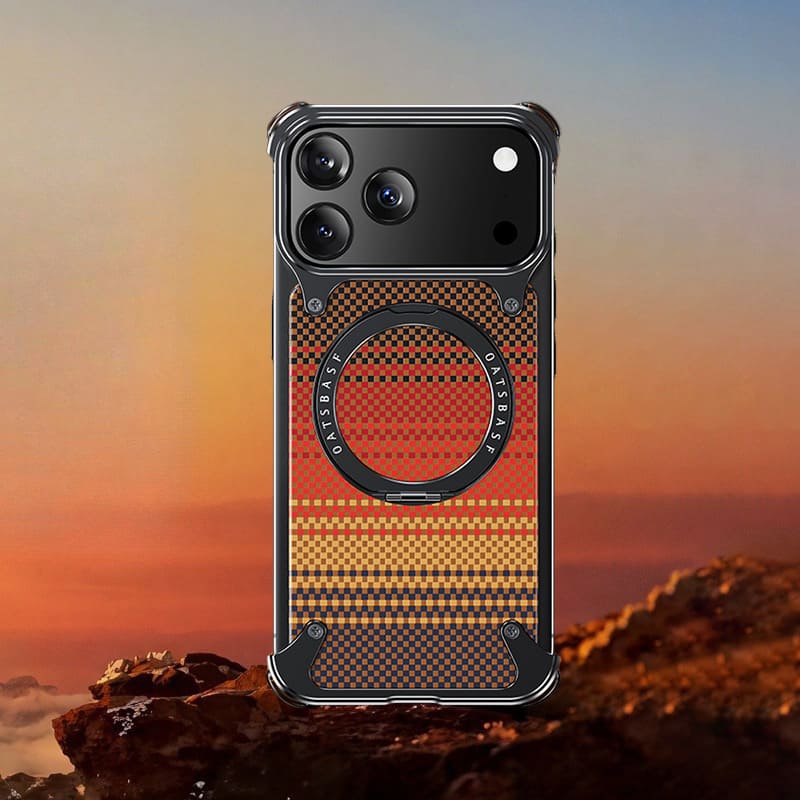 ChubbyArmor Continental - Leather Magnetic Case with 360° Rotating Stand for iPhone 17