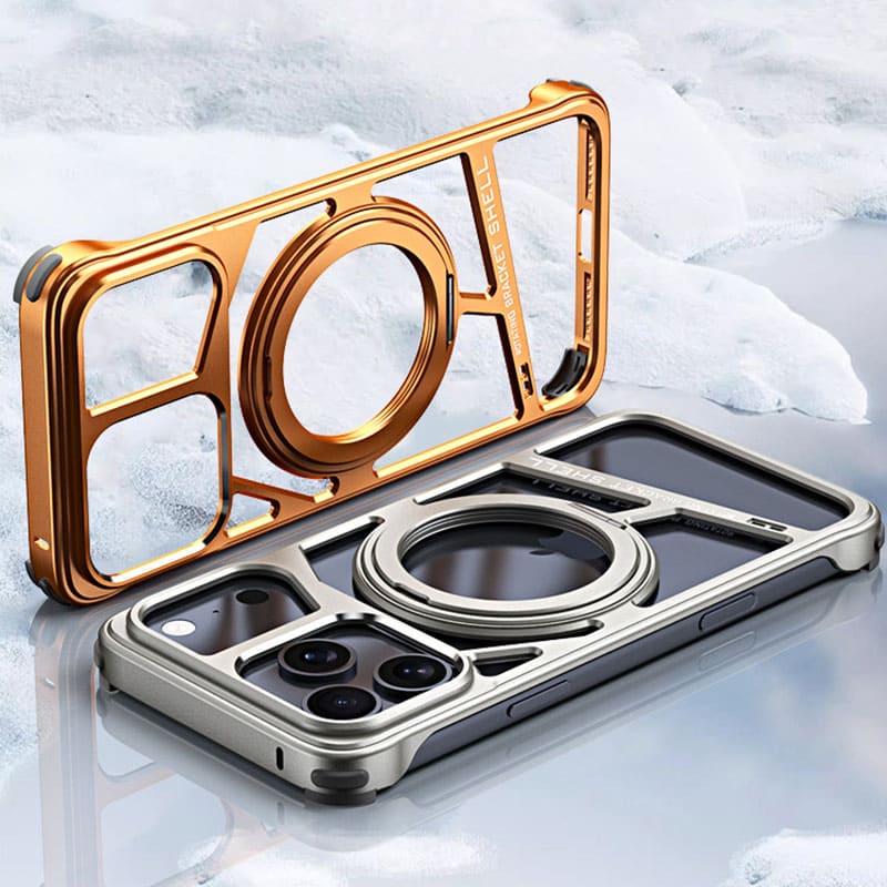 ChubbyArmor Ghost - Skeletonized Metal Magnetic iPhone Case With Stand