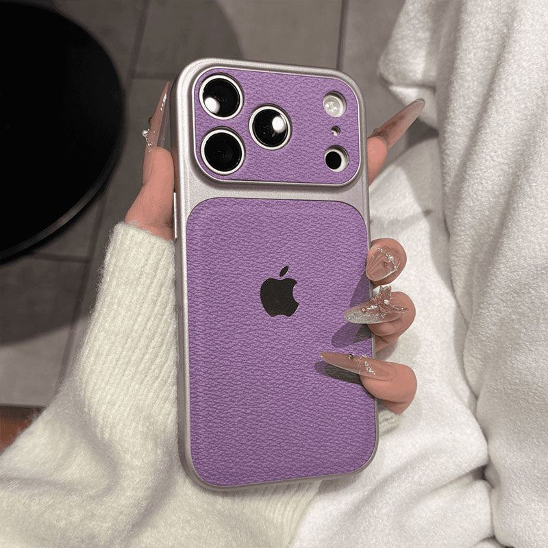 ChubbyArmor LeatherShield – Full-Body Shockproof Textured Leather Case For iPhone 17
