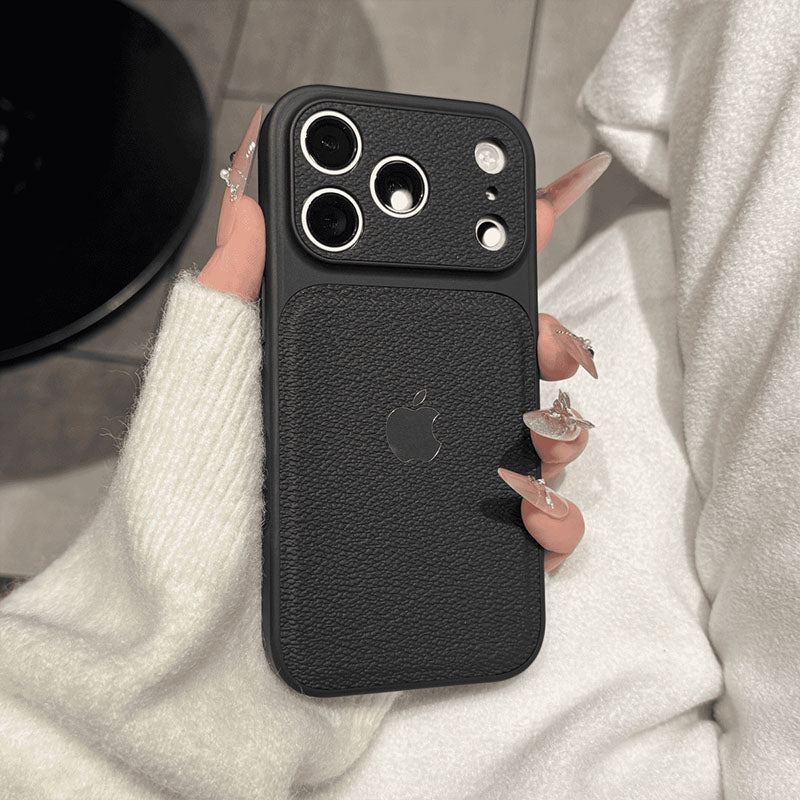 ChubbyArmor LeatherShield – Full-Body Shockproof Textured Leather Case For iPhone 17