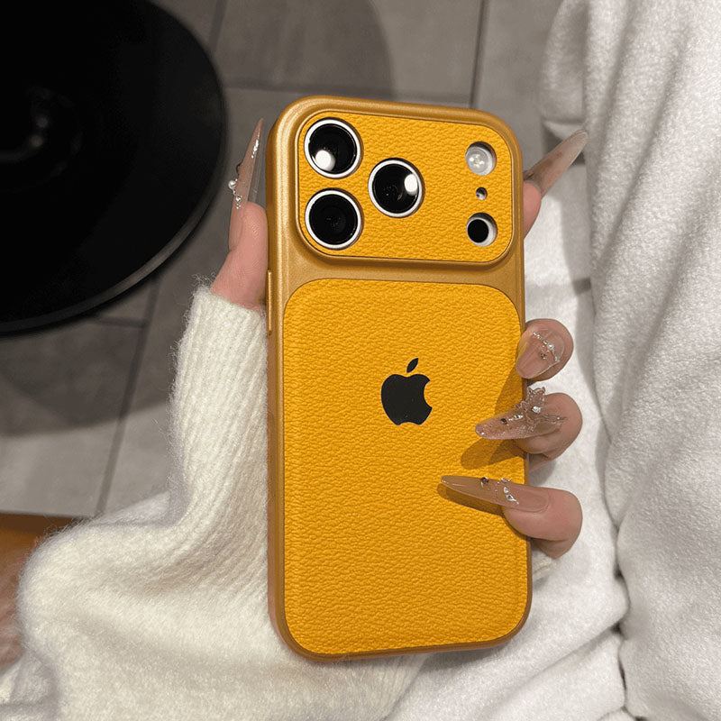 ChubbyArmor LeatherShield – Full-Body Shockproof Textured Leather Case For iPhone 17