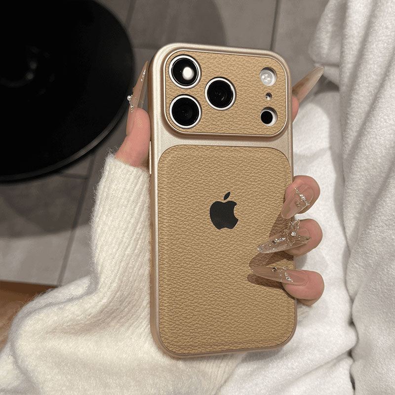 ChubbyArmor LeatherShield – Full-Body Shockproof Textured Leather Case For iPhone 17