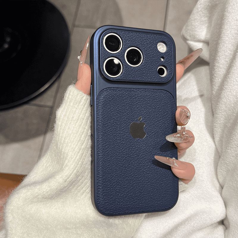 ChubbyArmor LeatherShield – Full-Body Shockproof Textured Leather Case For iPhone 17