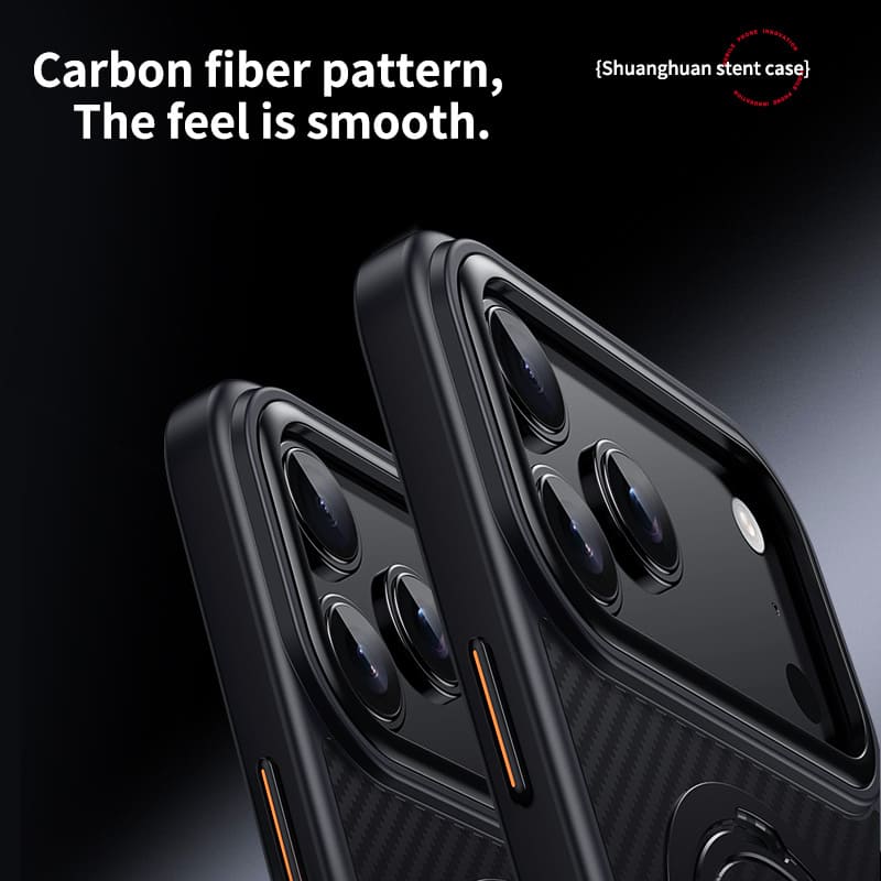 ChubbyArmor MagCarbon - Carbon Fiber Magnetic 360° Stand Case for iPhone 17