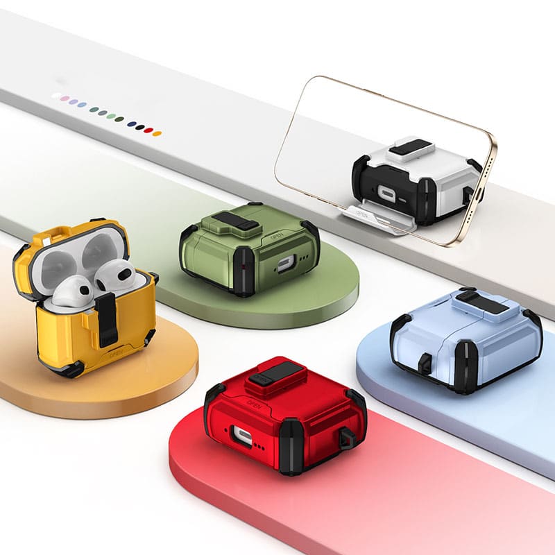 ChubbyArmor PodLock - Multi-Function AirPods Case - Protective Cover with Secure Hook & Carabiner
