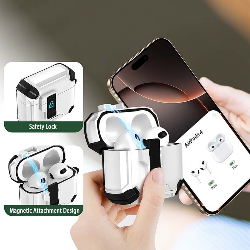 ChubbyArmor PodLock - Multi-Function AirPods Case - Protective Cover with Secure Hook & Carabiner