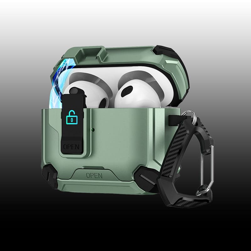 ChubbyArmor PodLock - Multi-Function AirPods Case - Protective Cover with Secure Hook & Carabiner