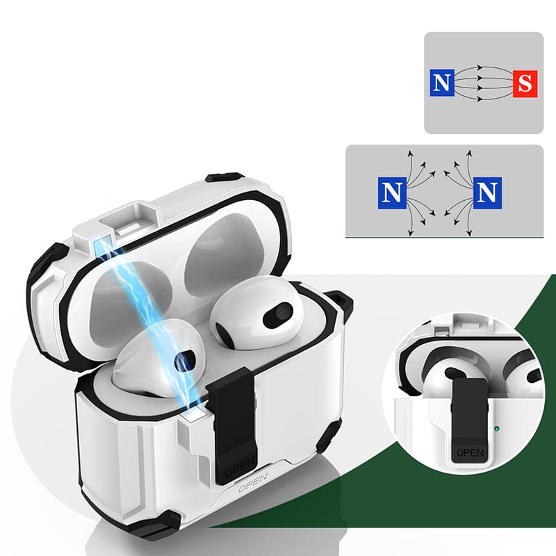 ChubbyArmor PodLock - Multi-Function AirPods Case - Protective Cover with Secure Hook & Carabiner