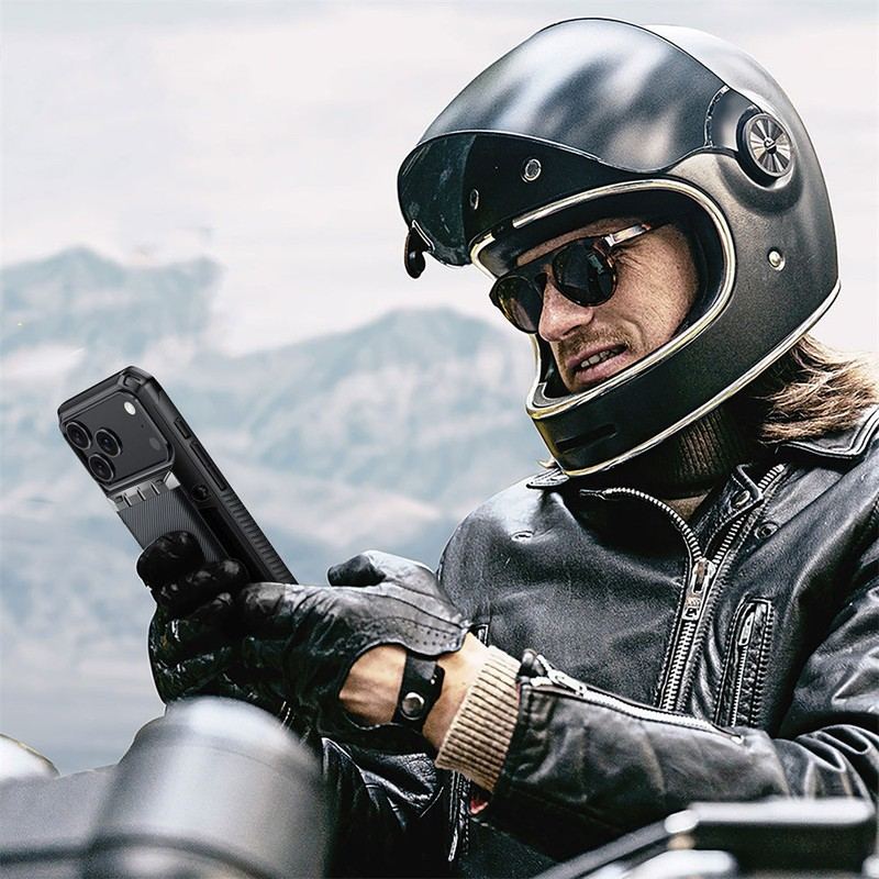 ChubbyArmor SlidePro – 2-in-1 Sliding Card Slot Case with Hidden Stand for iPhone 17