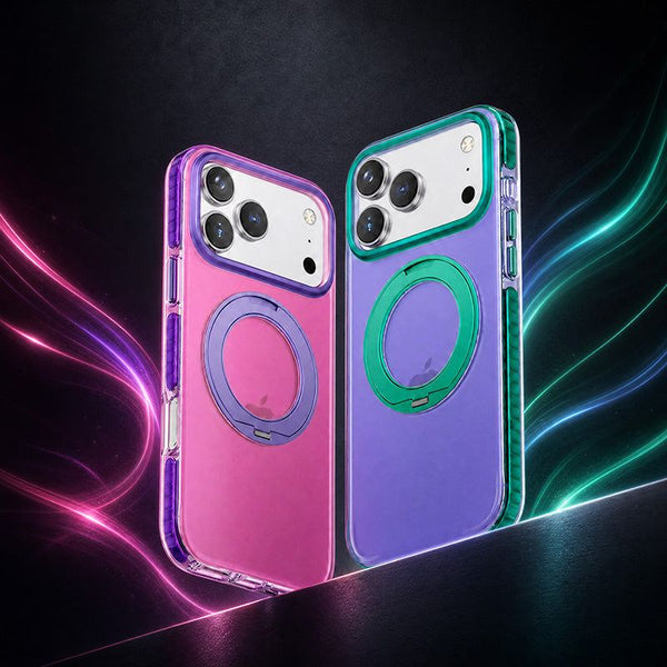 ChubbyArmor Splicing - Matte Color-Block with 360° Hidden Magnetic Stand Case For iPhone