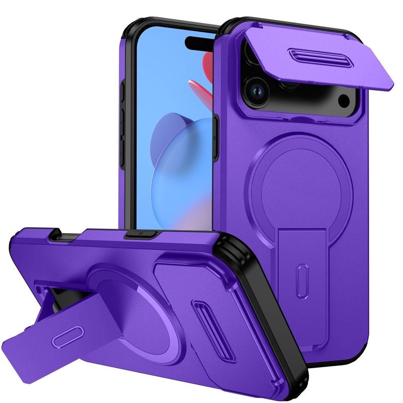 ChubbyArmor TitanShield – Military-Grade Magnetic Case with Hidden Stand & Flip Camera Cover for iPhone 17