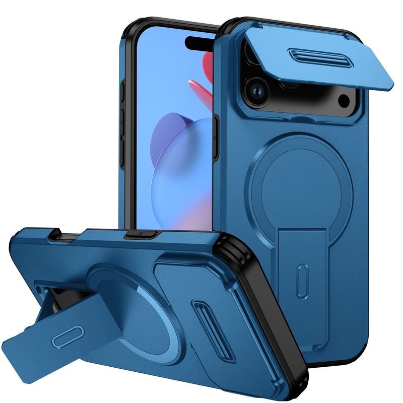 ChubbyArmor TitanShield – Military-Grade Magnetic Case with Hidden Stand & Flip Camera Cover for iPhone 17