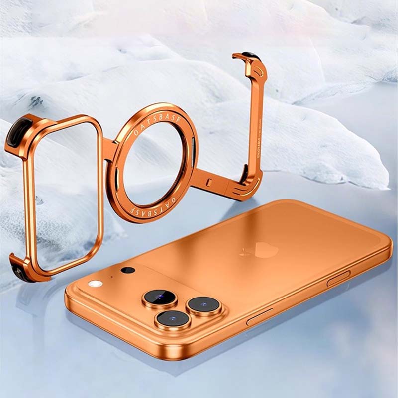 ChubbyArmor Z - Frameless Metal Hollow Magnetic Rotating Bracket Phone Case For iPhone 17