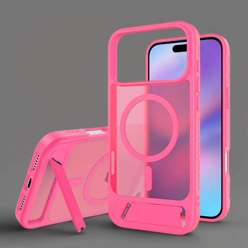 ChubbyAromr Multi - MagSafe Hidden Stand Frosted Back Case For iPhone 17