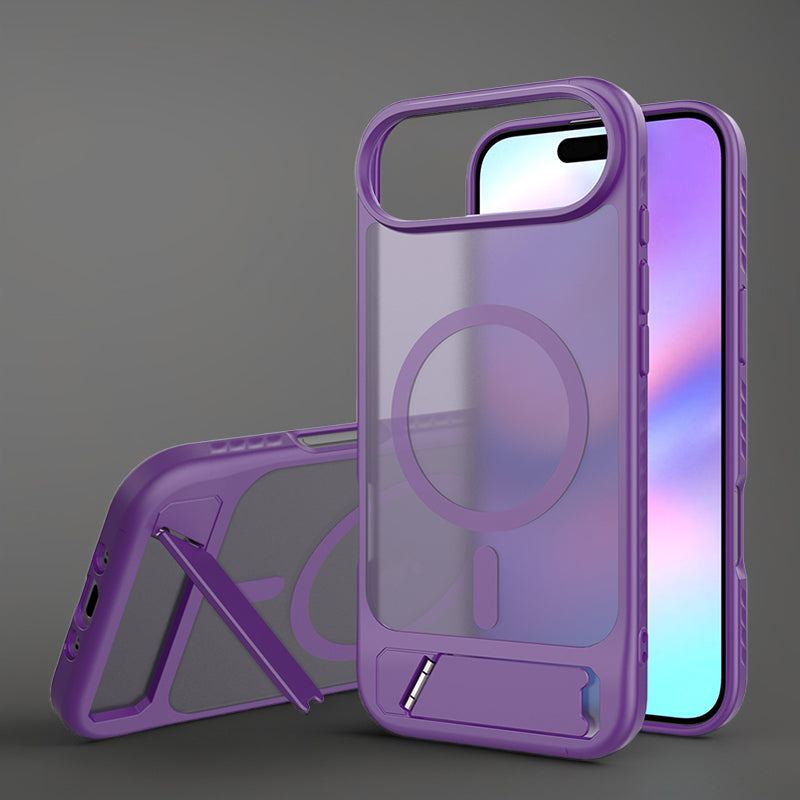 ChubbyAromr Multi - MagSafe Hidden Stand Frosted Back Case For iPhone 17