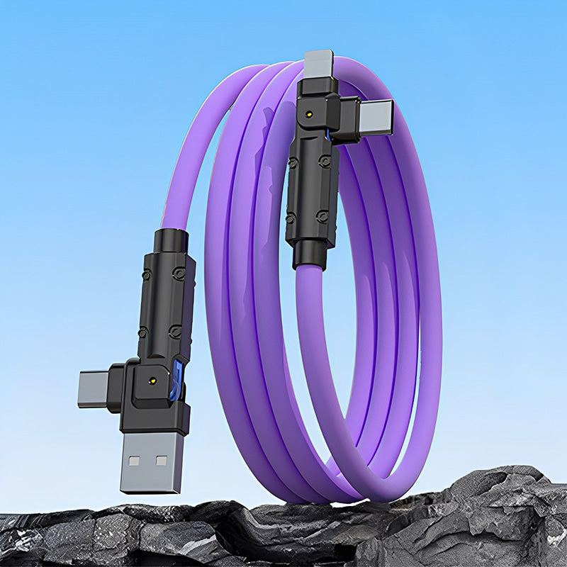 ChubbyCable 90° 4 in 1 - 100W Zinc Alloy Multi-Functional Charging Cable