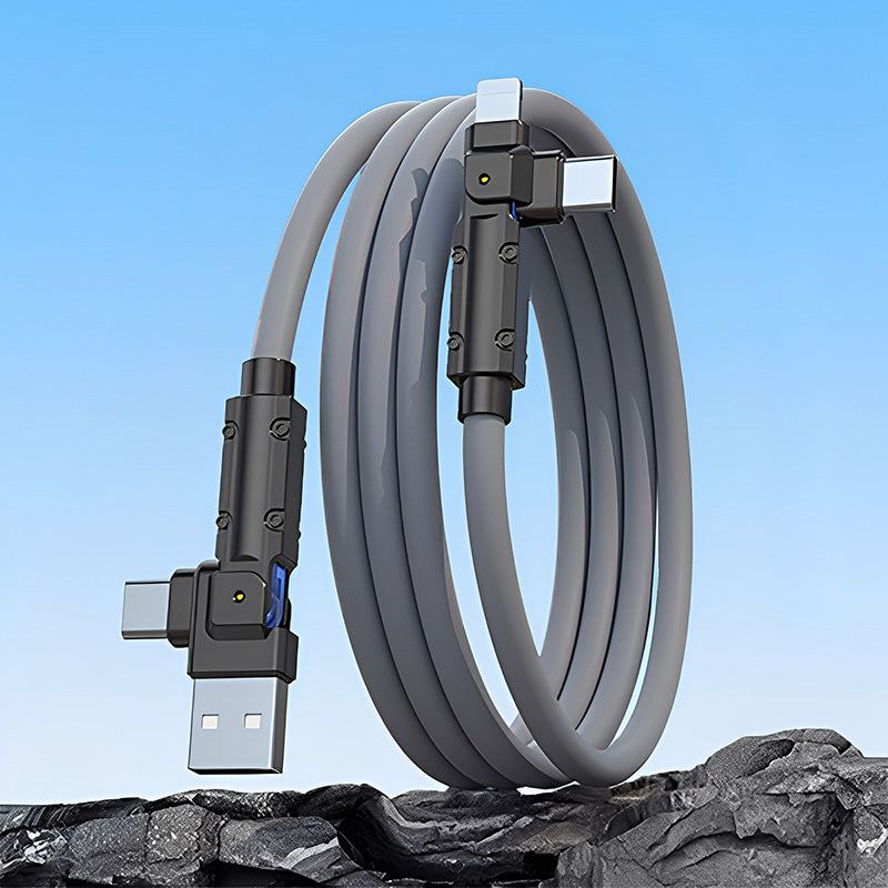 ChubbyCable 90° 4 in 1 - 100W Zinc Alloy Multi-Functional Charging Cable