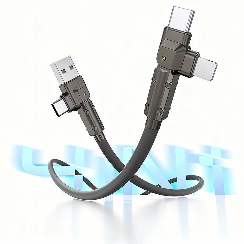 ChubbyCable 90° 4 in 1 - 100W Zinc Alloy Multi-Functional Charging Cable
