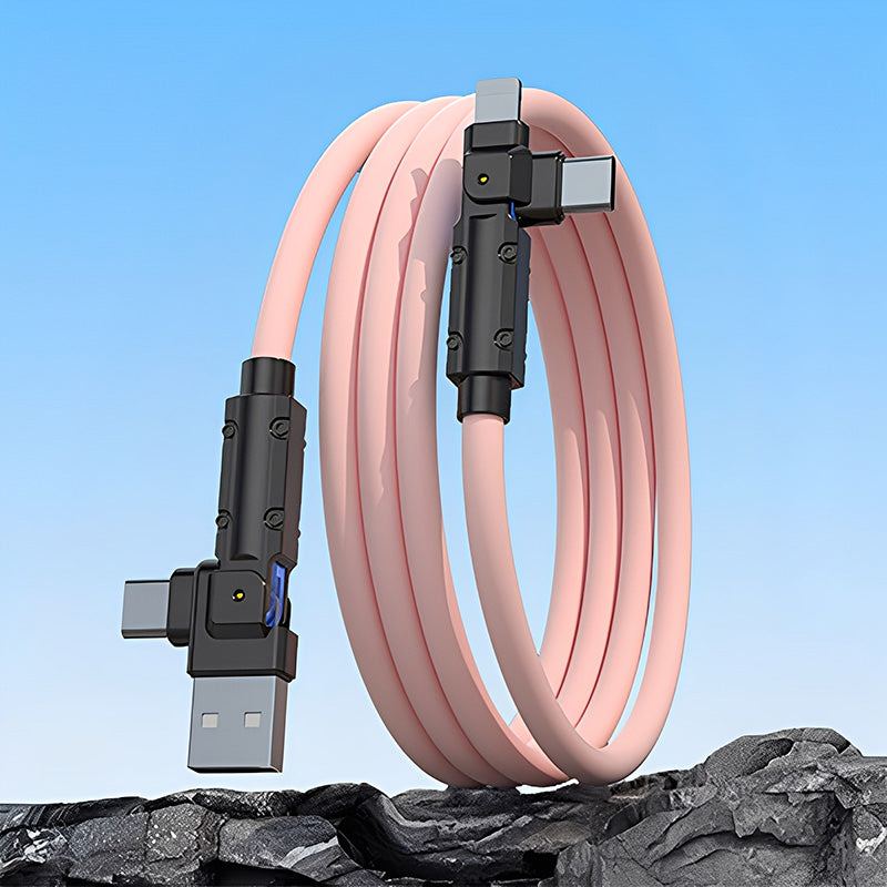 ChubbyCable 90° 4 in 1 - 100W Zinc Alloy Multi-Functional Charging Cable