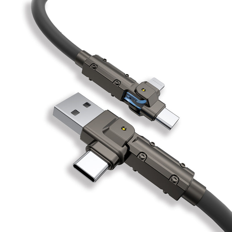 ChubbyCable 90° 4 in 1 - 100W Zinc Alloy Multi-Functional Charging Cable