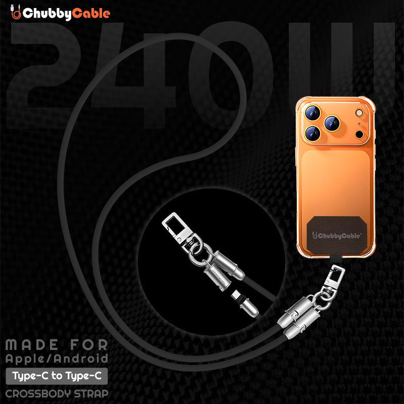 ChubbyCable Crossbody Strap - Anti-Theft Hang & Twist-to-Charge 240W LoopCharge Cable