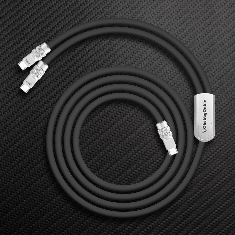 ChubbyCable Duo-Flex™: 100W & 60W 2-in-1 Fast Charging & Data Transfer Cable with Soft Silicone