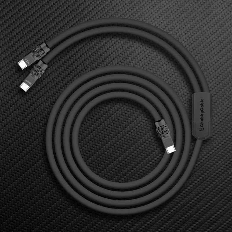 ChubbyCable Duo-Flex™: 100W & 60W 2-in-1 Fast Charging & Data Transfer Cable with Soft Silicone