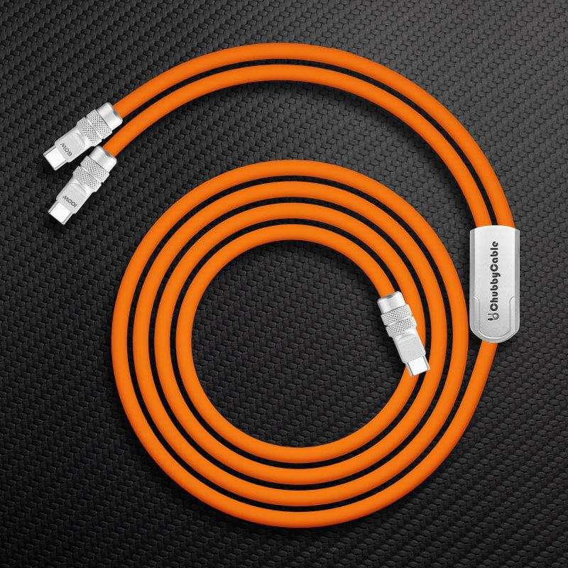 ChubbyCable Duo-Flex™: 100W & 60W 2-in-1 Fast Charging & Data Transfer Cable with Soft Silicone