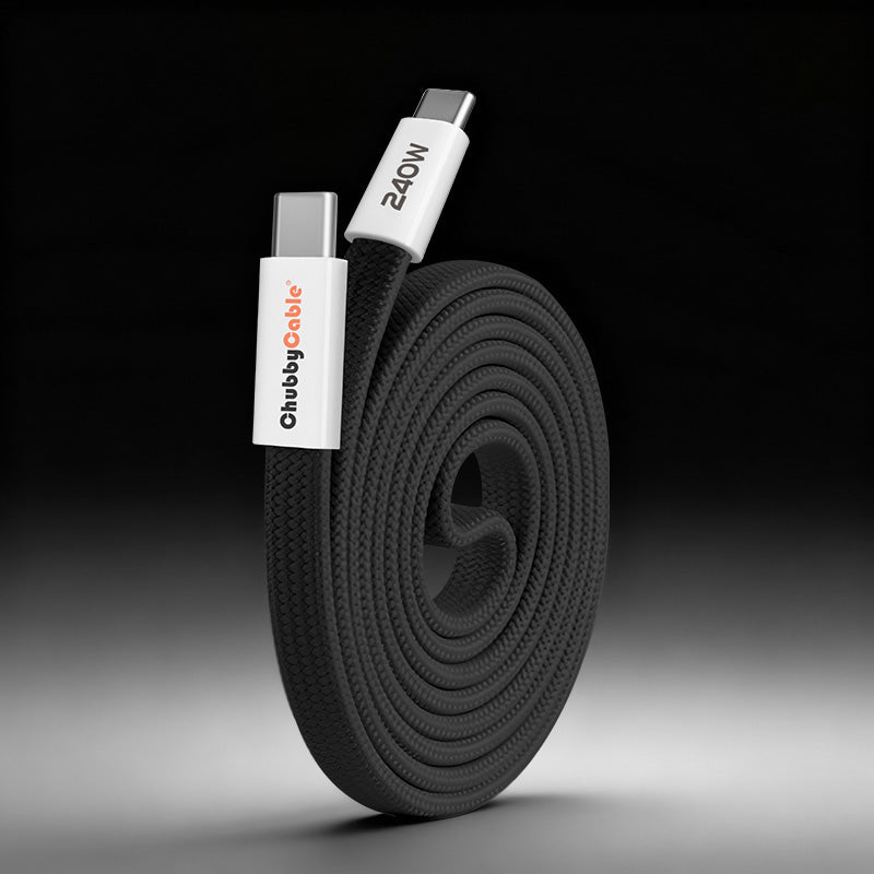 ChubbyCable MagDisc Flat - 240W Flat Braided Easy-Pack Magnetic Charge Cable
