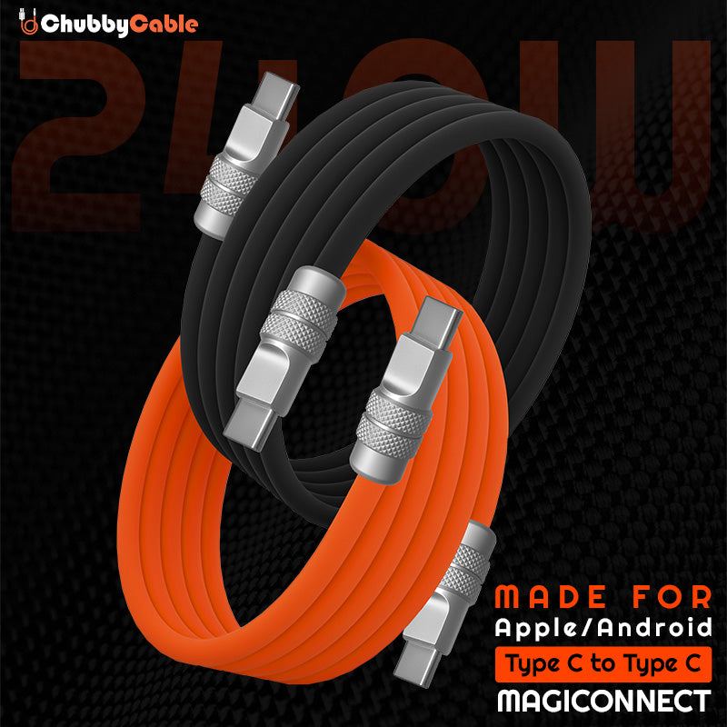 ChubbyCable MagSnap Silicone Classic - Magnetic 240W Easy-Pack Charge Cable