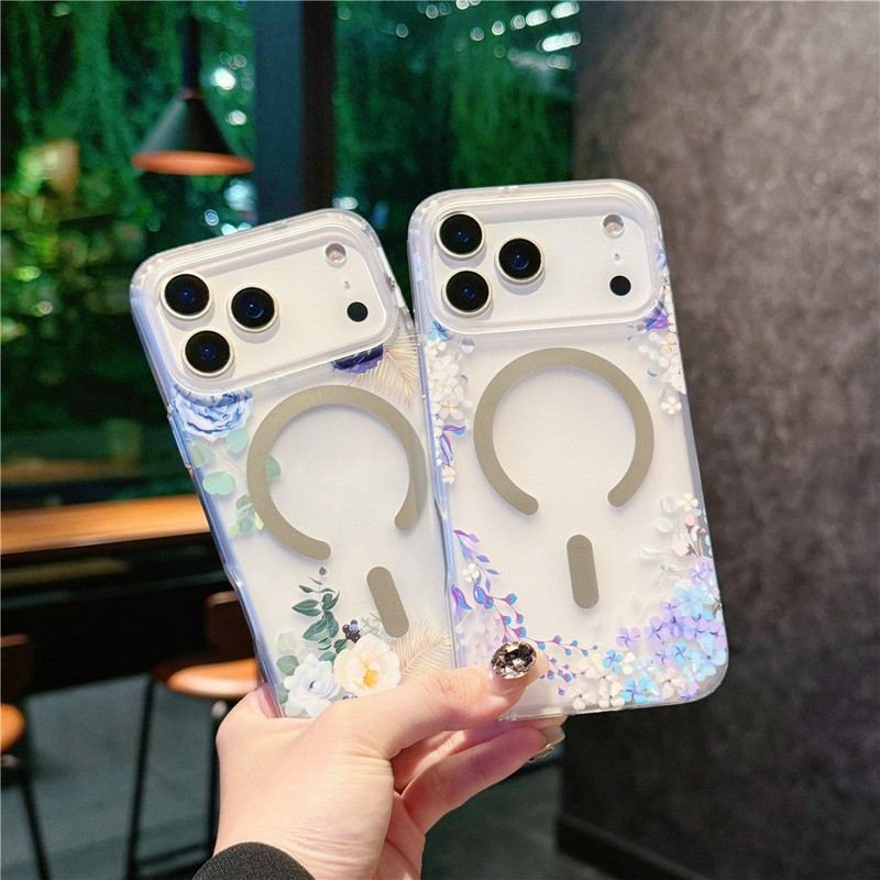 ChubbyCase - Floral Soft-Touch Magsafe Clear Case For iPhone 17