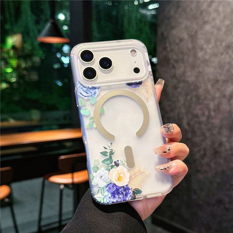ChubbyCase - Floral Soft-Touch Magsafe Clear Case For iPhone 17