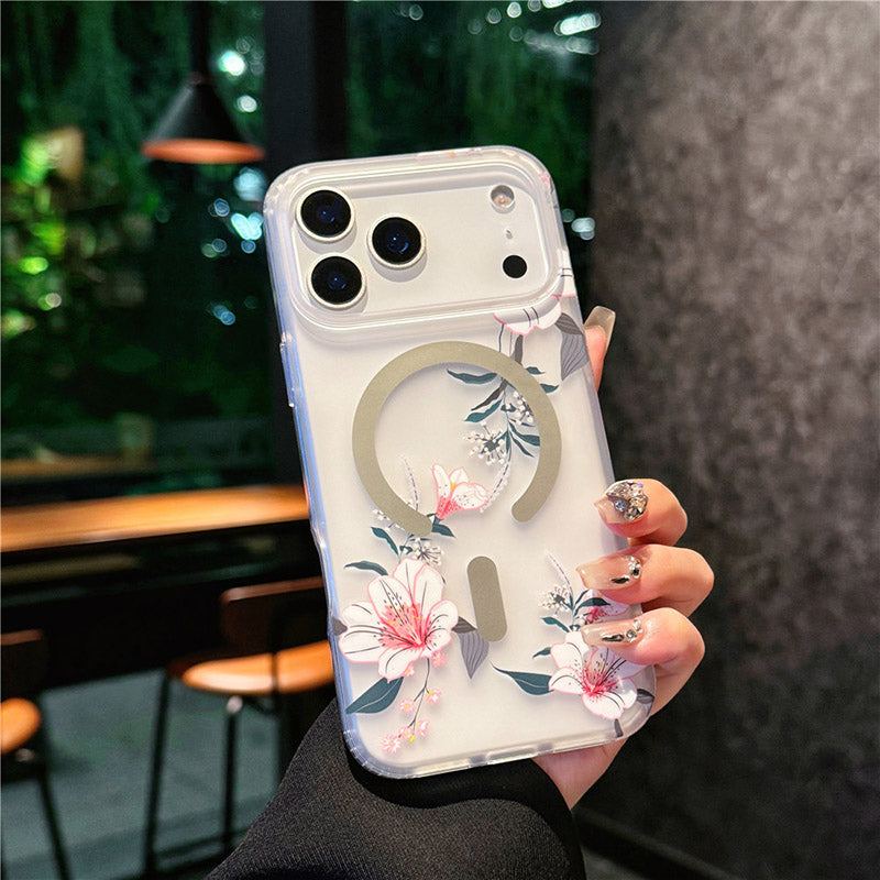 ChubbyCase - Floral Soft-Touch Magsafe Clear Case For iPhone 17