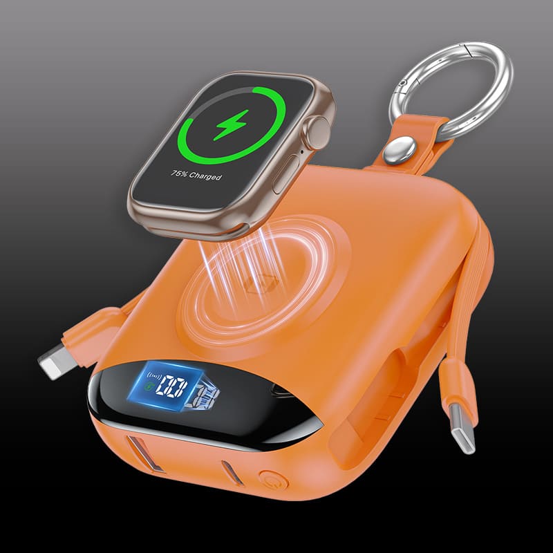 ChubbyCharge 10000mAh Power Bank with Magnetic for Apple Watch & Built-in iPhone Cable