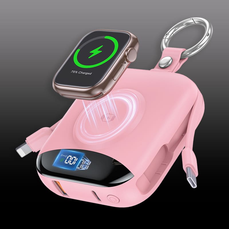 ChubbyCharge 10000mAh Power Bank with Magnetic for Apple Watch & Built-in iPhone Cable