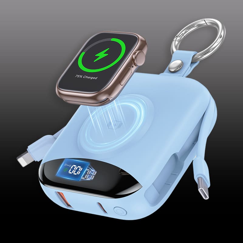 ChubbyCharge 10000mAh Power Bank with Magnetic for Apple Watch & Built-in iPhone Cable