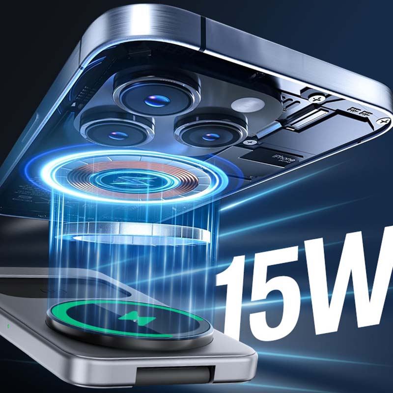 ChubbyCharge FoldPass - Credit Card Sized 3-in-1 Ultra-Thin Wireless Charger Travel Essential