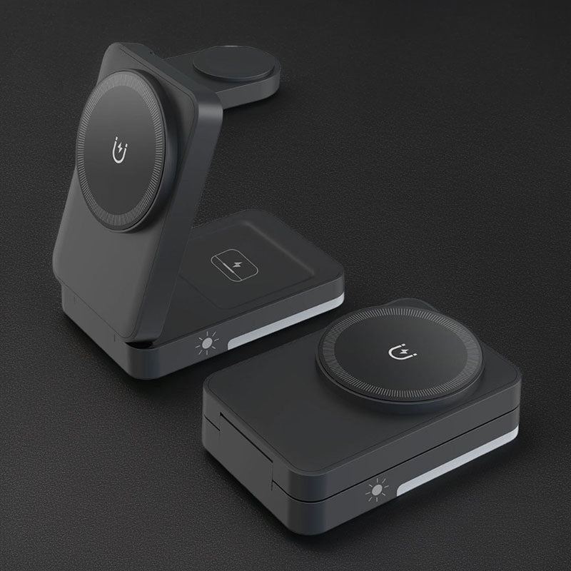 ChubbyCharge FoldPass - Credit Card Sized 3-in-1 Ultra-Thin Wireless Charger Travel Essential