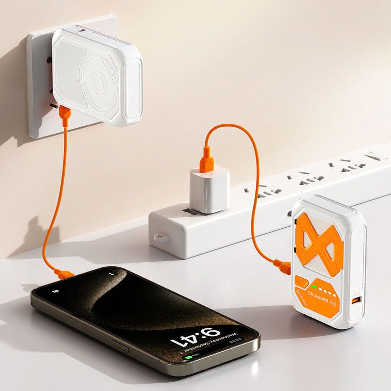 ChubbyCharge MagLink – 10000mAh Magnetic Power Bank With Built-In Cable & AC Wall Plug