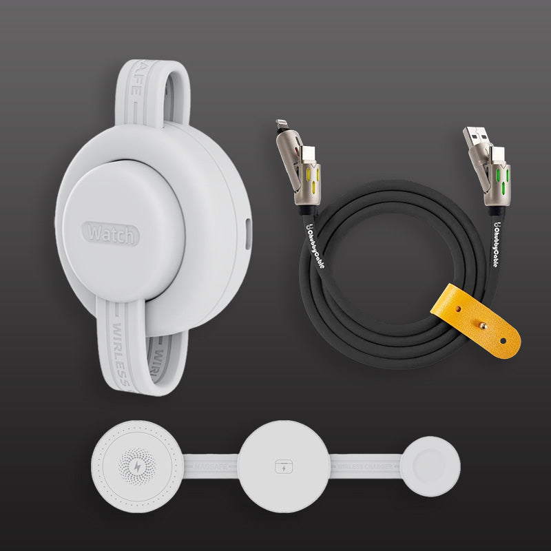 ChubbyCharge NanoPod - Ultra-Light 3-in-1 MagSafe Charger - Foldable Travel Dock for iPhone/Android/Apple Watch