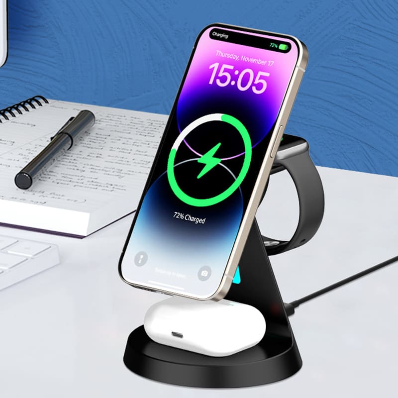 ChubbyCharge TrioFlow - 3-in-1 MagSafe Charging Station