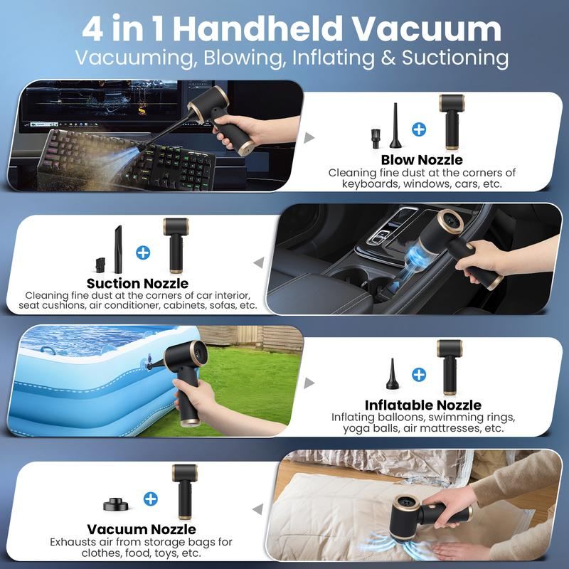 ChubbyDrive CarVac - 4-in-1 Cordless Car Dust Blower & Vacuum 60000 RPM