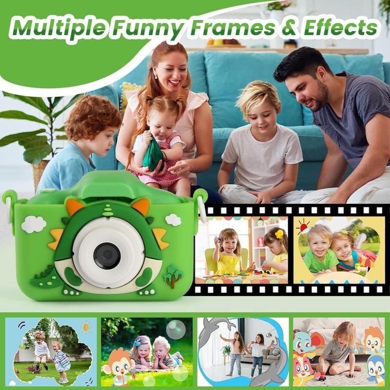 ChubbyGear DinoShot - Kids First Digital Camera - Dinosaur Themed with 32GB Memory & Safe Design for Ages 3-8