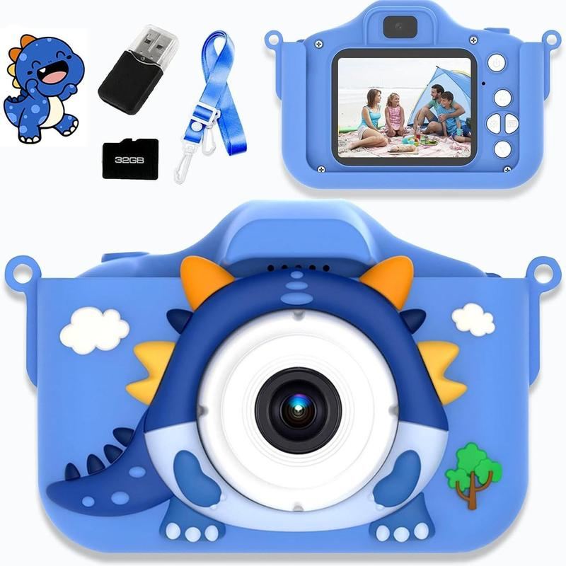 ChubbyGear DinoShot - Kids First Digital Camera - Dinosaur Themed with 32GB Memory & Safe Design for Ages 3-8