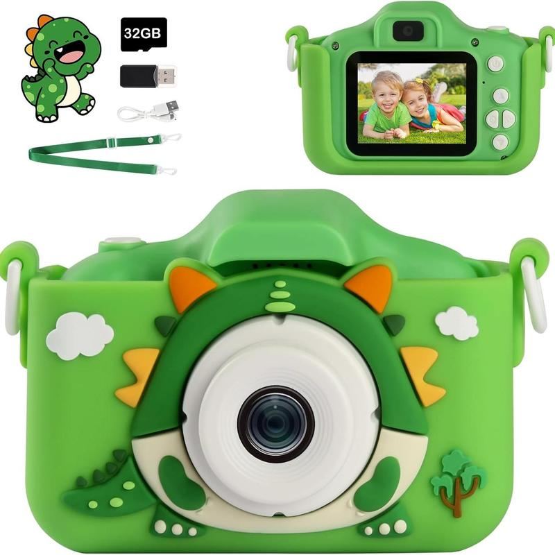 ChubbyGear DinoShot - Kids First Digital Camera - Dinosaur Themed with 32GB Memory & Safe Design for Ages 3-8