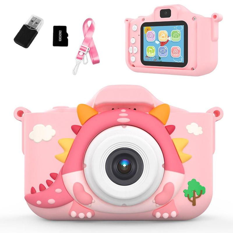 ChubbyGear DinoShot - Kids First Digital Camera - Dinosaur Themed with 32GB Memory & Safe Design for Ages 3-8