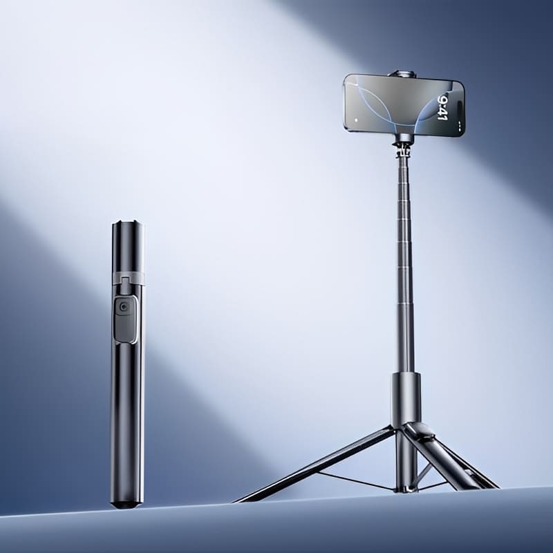 ChubbyGrip AutoPop - Auto-Extend Tripod - Magnetic Remote & 360° Rotating Head for iPhone/Android