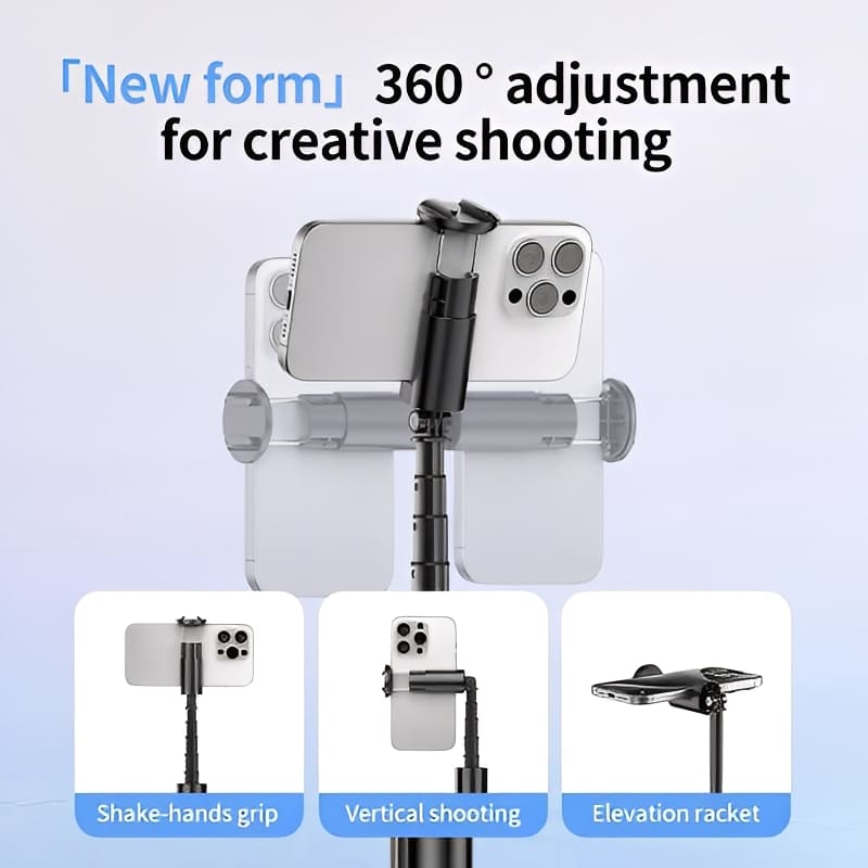 ChubbyGrip AutoPop - Auto-Extend Tripod - Magnetic Remote & 360° Rotating Head for iPhone/Android